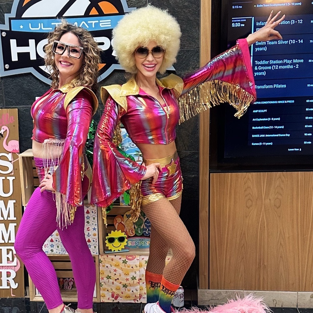 Dolls Kill Pink metallic Elton John , Bowie inspired 70s star Halloween costume